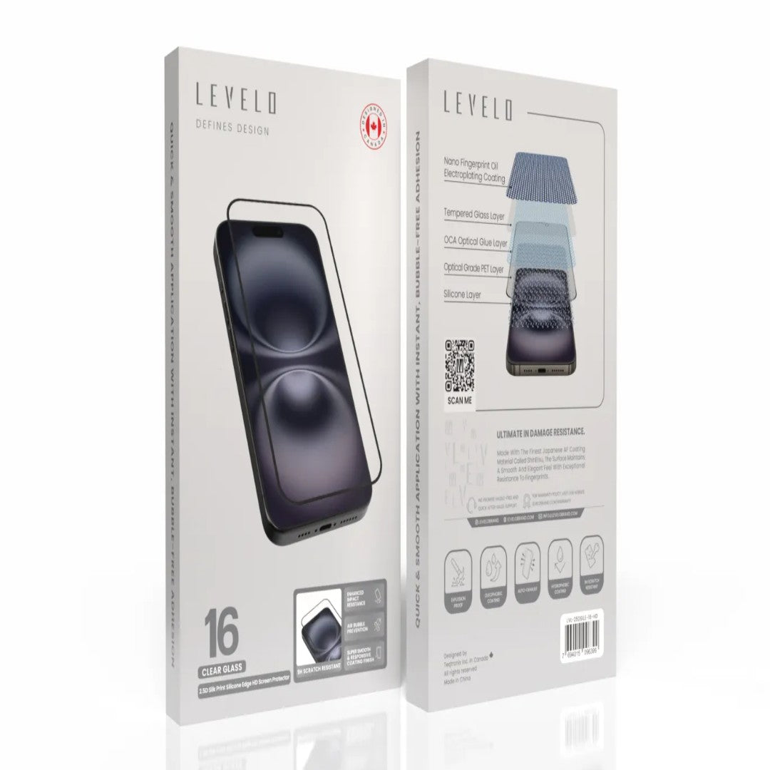 Levelo 2.5D Silk Print Silicone Edge Screen Protector - Clear Screen Protector