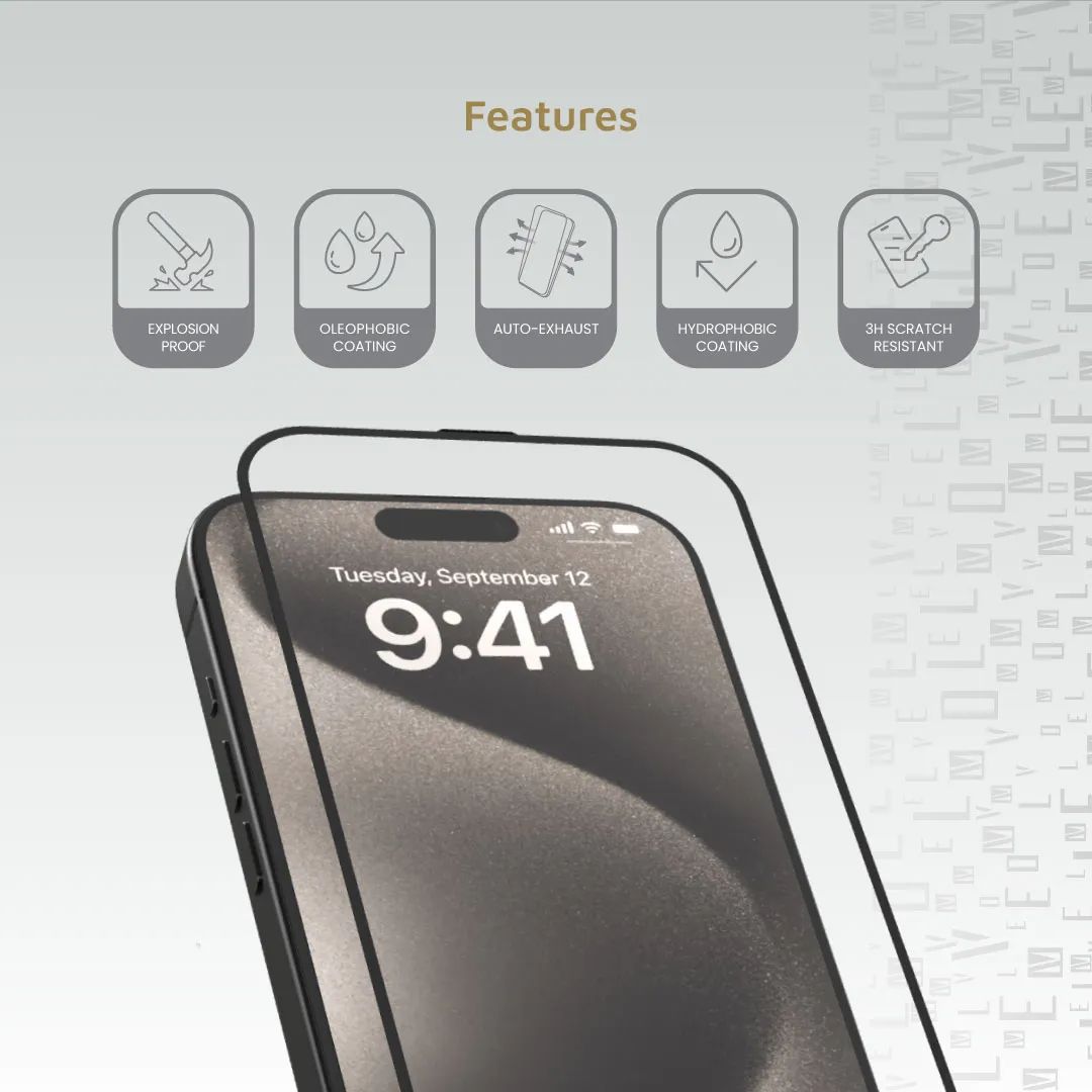Levelo 2.5D Silk Print Silicone Edge Screen Protector - Clear Screen Protector
