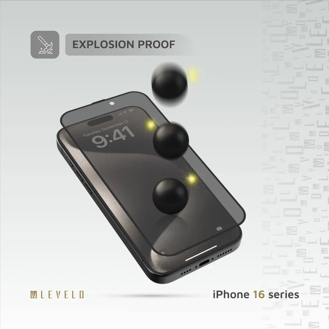 Levelo 2.5D Silk Print Silicone Edge Screen Protector - Privacy Screen Protector