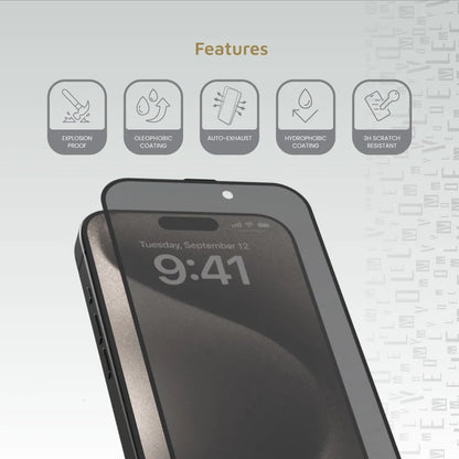 Levelo 2.5D Silk Print Silicone Edge Screen Protector - Privacy Screen Protector