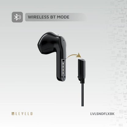 Levelo 2 IN 1 TWS Wired Earphones Soundflex