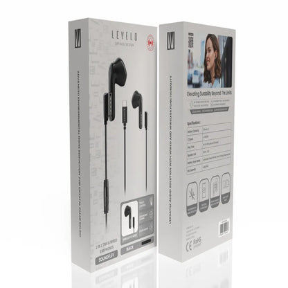Levelo 2 IN 1 TWS Wired Earphones Soundflex