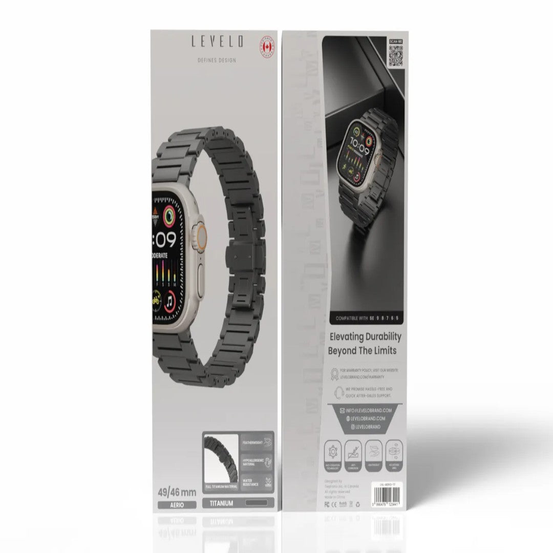 Levelo Aerio Titanium Watch Strap for Apple Watch 49/46mm