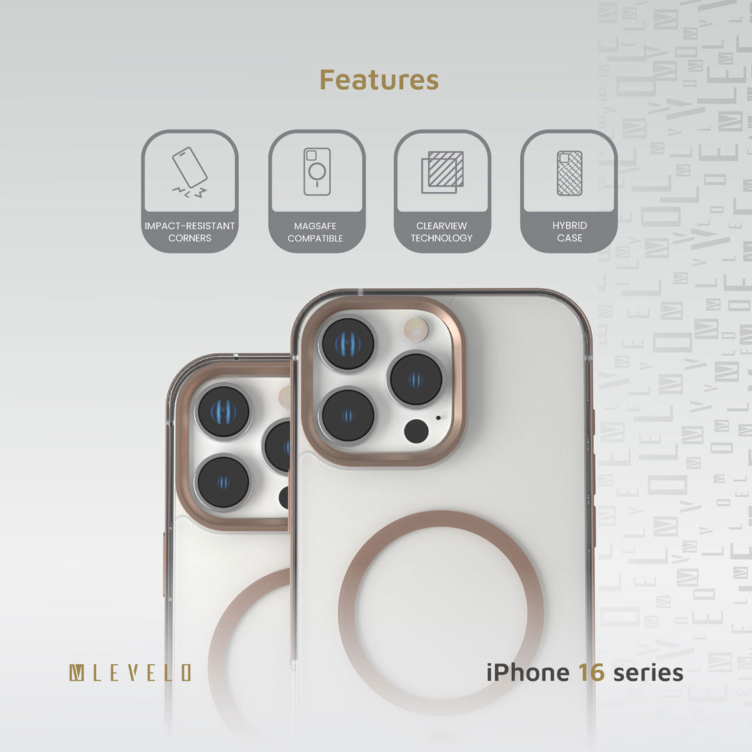 Levelo Claire With Aluminum Bumper Case for iPhone 16 Pro Max