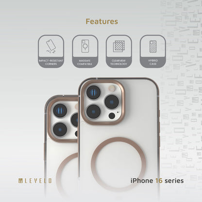 Levelo Claire With Aluminum Bumper Case for iPhone 16 Pro Max