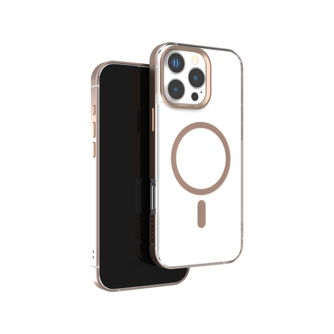 Levelo Claire With Aluminum Bumper Case for iPhone 16 Pro Max