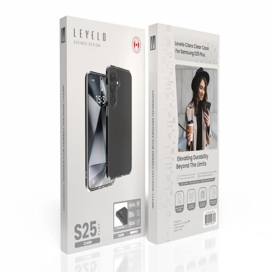 Levelo Clara Clear Case For Samsung S25, S25 Ultra & S25 Plus