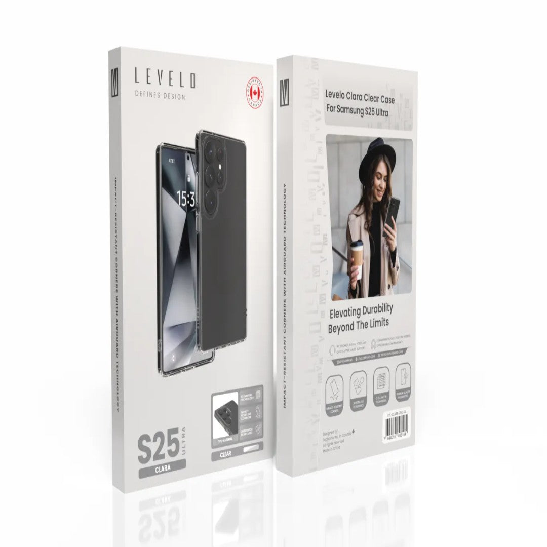 Levelo Clara Clear Case For Samsung S25, S25 Ultra & S25 Plus