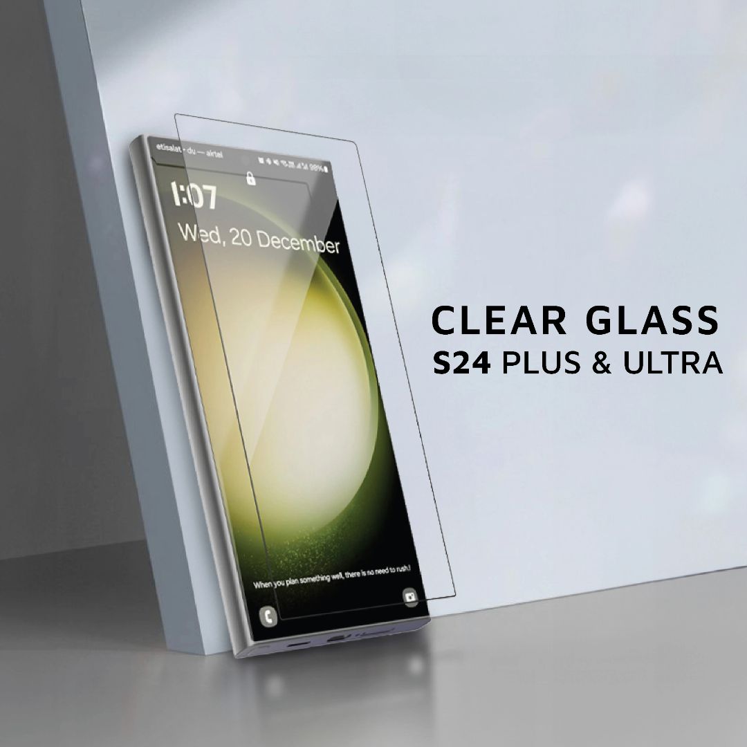 Levelo Clear Glass 2.5D Silk Print HD Screen Protector For Samsung Galaxy  S24 Plus & Samsung Galaxy  S24