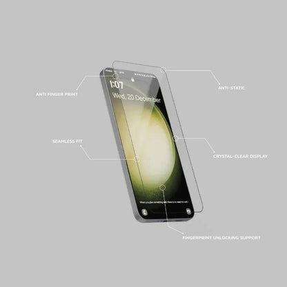Levelo Clear Glass 2.5D Silk Print HD Screen Protector For Samsung Galaxy  S24 Plus & Samsung Galaxy  S24