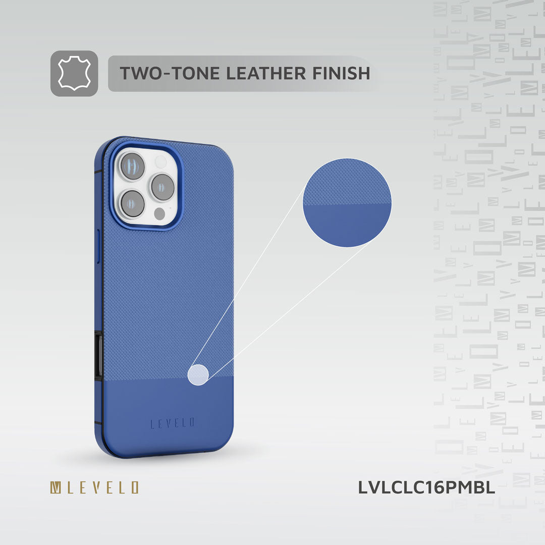 Levelo Cuir Two Tone Leather Case For iPhone 16 Pro Max