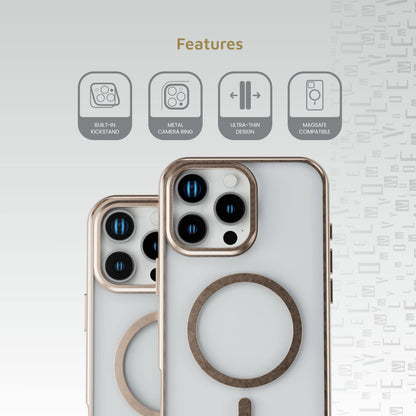 Levelo Elio PC Case With Camera Ring Stand for iPhone 16 Pro Max