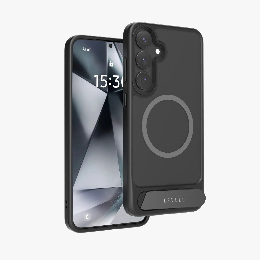 Levelo Matteo With Bottom Stand Grip Case For Samsung S25 Plus & S25 Ultra