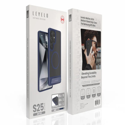 Levelo Matteo With Bottom Stand Grip Case For Samsung S25 Plus & S25 Ultra