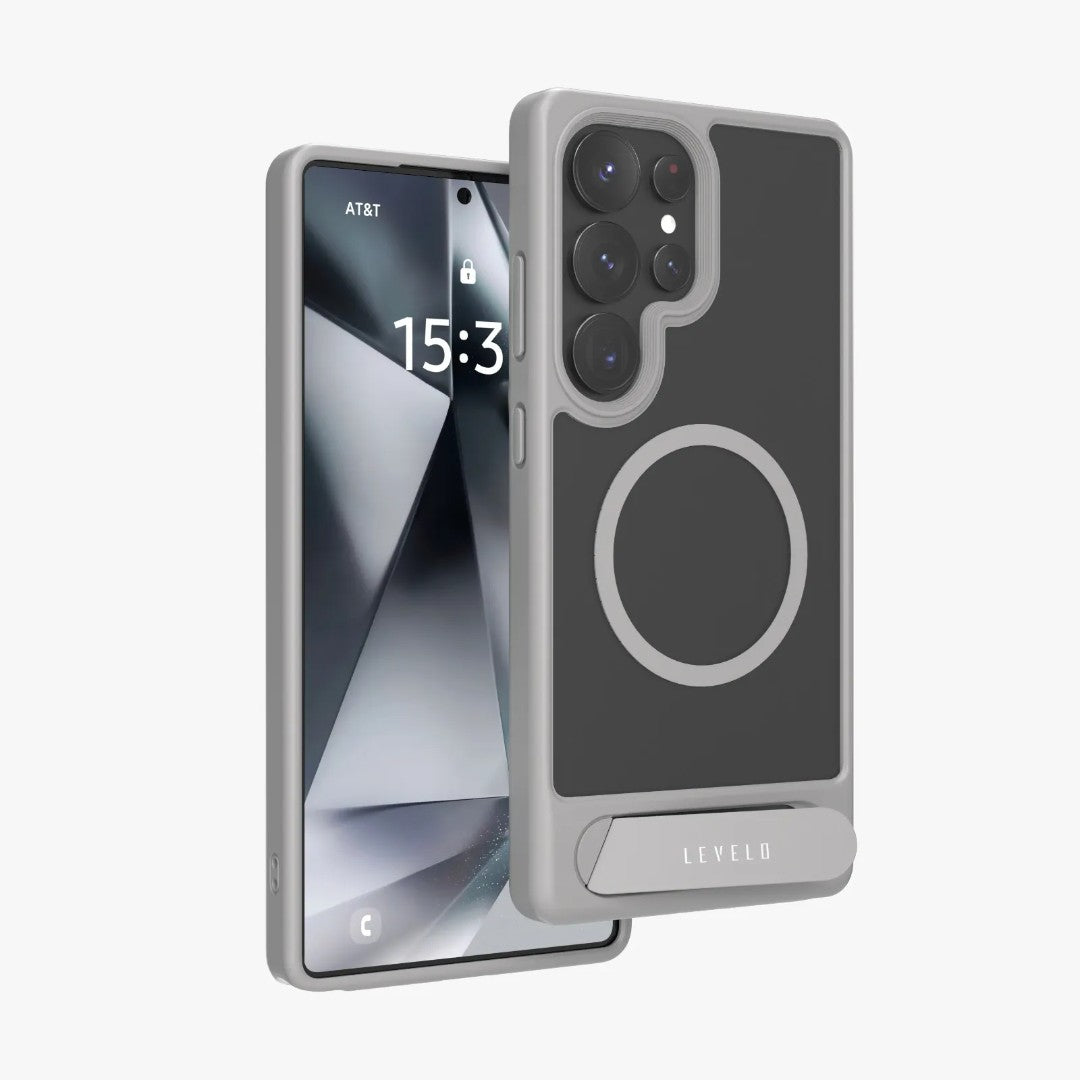 Levelo Matteo With Bottom Stand Grip Case For Samsung S25 Plus & S25 Ultra