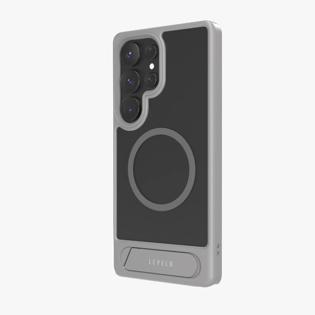 Levelo Matteo With Bottom Stand Grip Case For Samsung S25 Plus & S25 Ultra