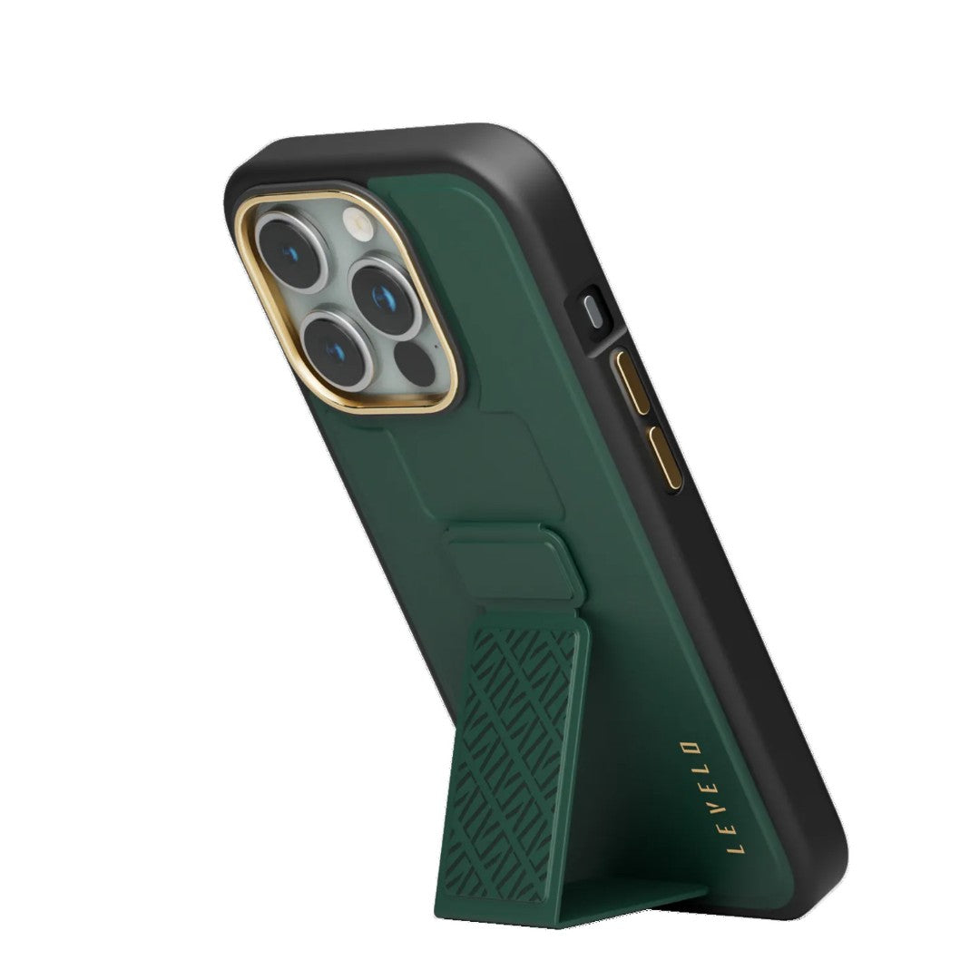 Levelo Morphix Cuero Gripstand Case For iPhone 15 pro