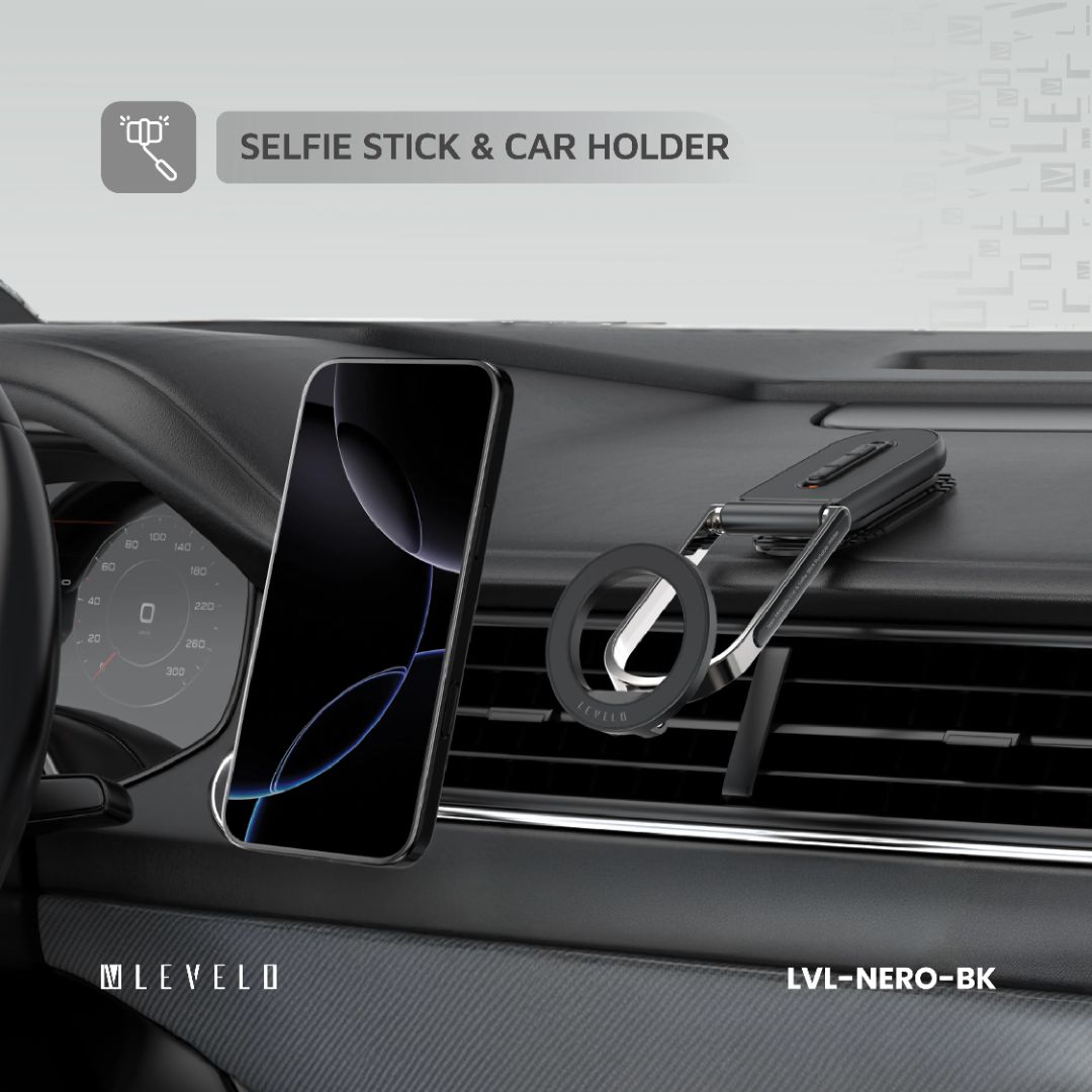 Levelo Nero MagSafe Car &amp; Selfie Stick Portable Holder