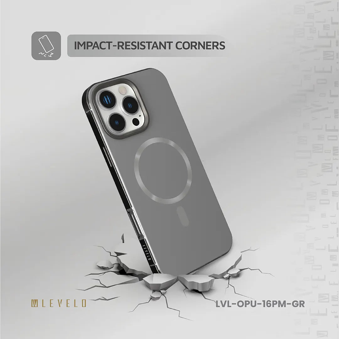 Levelo Opulis Case for iPhone 16 Pro - Gray