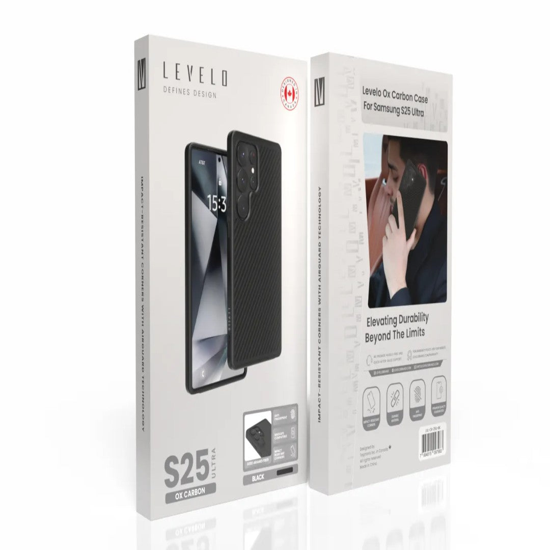 Levelo Ox Carbon Case For Samsung S25 Ultra