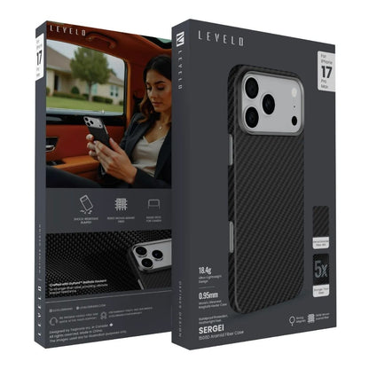 Levelo Sergei 1500D Aramid Fiber Case for iPhone 17 Pro & iPhone 17 Pro Max