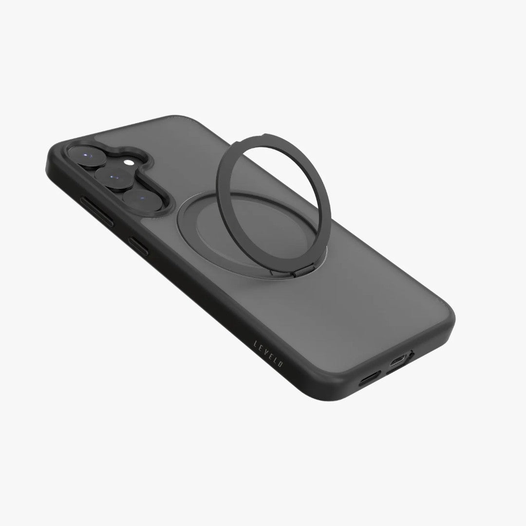 Levelo Via Matte With Ring Stand Case For Samsung S25 Plus & S25 Ultra