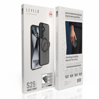 Levelo Via Matte With Ring Stand Case For Samsung S25 Plus & S25 Ultra
