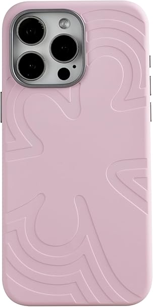 Maxwell Floral Silicone Phone Case Compatible with iPhone 16 Pro Max Lens Guard, Soft Microfiber Lining, Shockproof