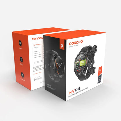 Porodo Hype Smartwatch With Earbuds – All-in-One Smart Lifestyle