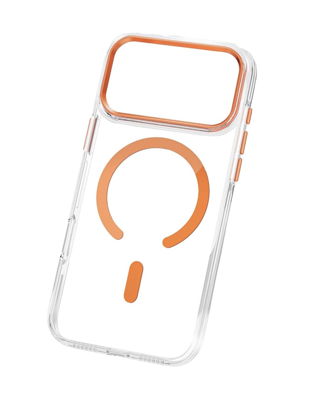 Maxwell MagSafe iPhone 17 Pro Max Case with Lens Guard – Crystal Clear, Orange