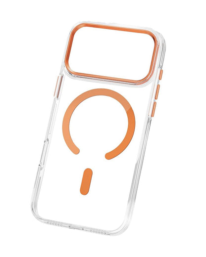 Maxwell MagSafe iPhone 17 Pro Max Case with Lens Guard – Crystal Clear, Orange