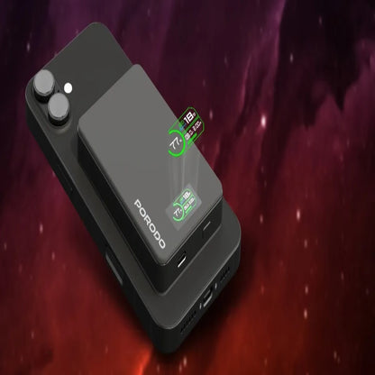 Porodo 10000mAh MagSafe Power Bank | 20W PD | 15W Wireless | TFT Display