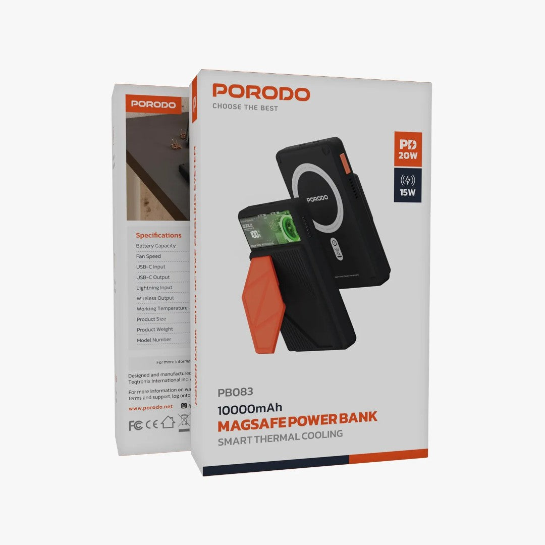 Porodo 10000mAh MagSafe Power Bank | 20W PD | RGB Dynamic Lights