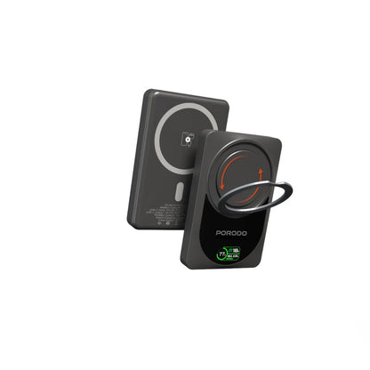 Porodo 10000mAh Qi2 Wireless Power Bank | Smart Display | 20W PD Fast Charging