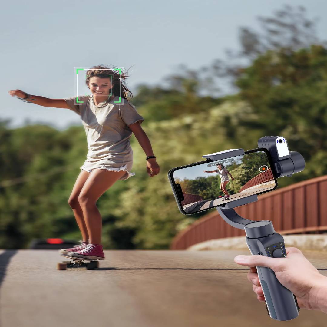 Porodo 3-Axis AI Tracker &amp; Light Gimbal Stabilizer