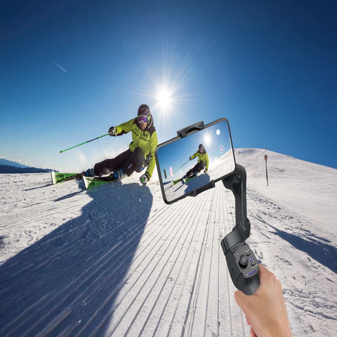 Porodo 3-Axis Gimbal Stabilizer with Magnetic Fill Light