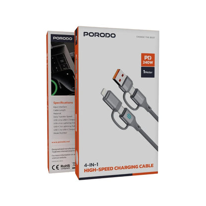 Porodo 4-in-1 High-Speed Charging Cable PD 240W
