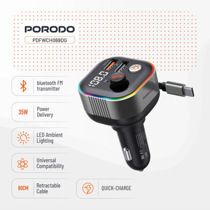 Porodo Audio Boost Bluetooth FM Transmitter