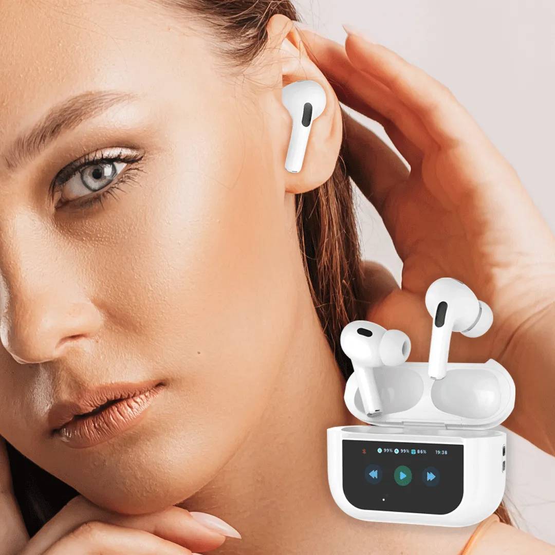 Porodo Blue AirPods Pro 2 with Touch Display | ANC &amp; ENC