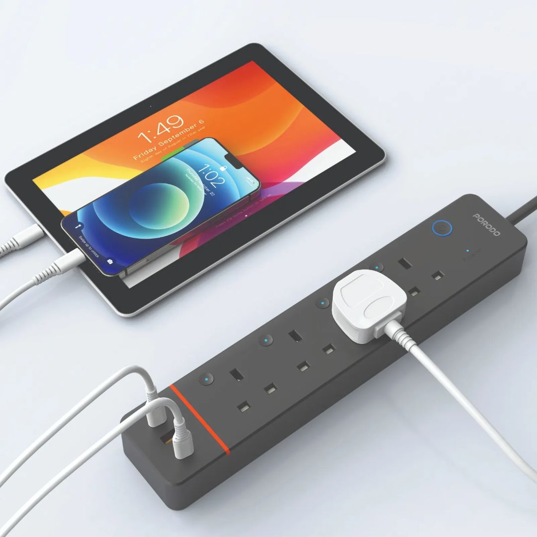Porodo Chargelink Smart Power Strip (4AC &amp; USB-C Ports)