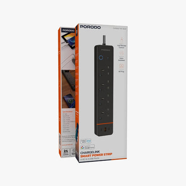Porodo Chargelink Smart Power Strip (4AC &amp; USB-C Ports)