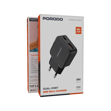 Porodo Dual-Port Mini Wall Charger PD 20W