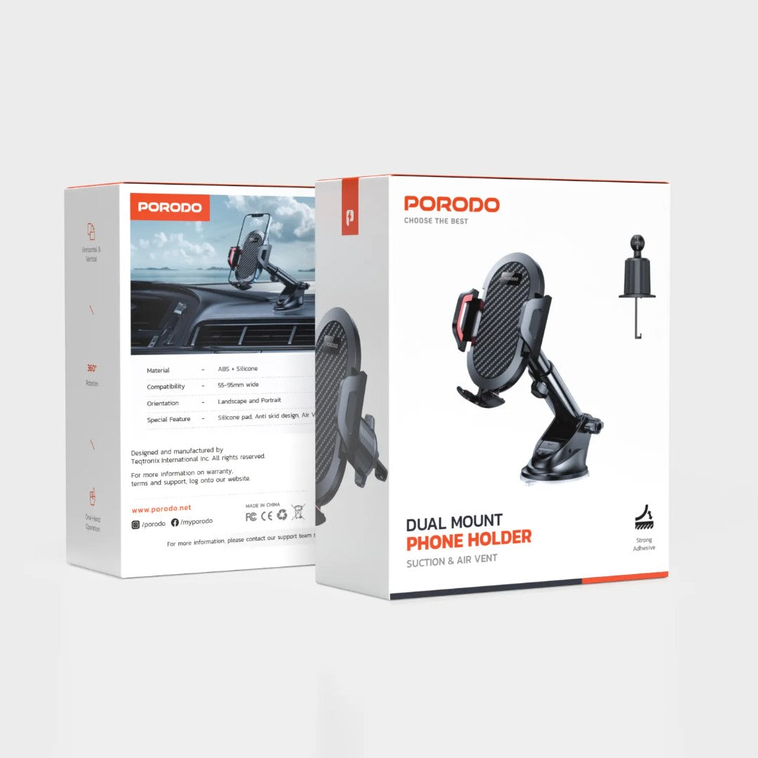 Porodo Dual Mount Phone Holder