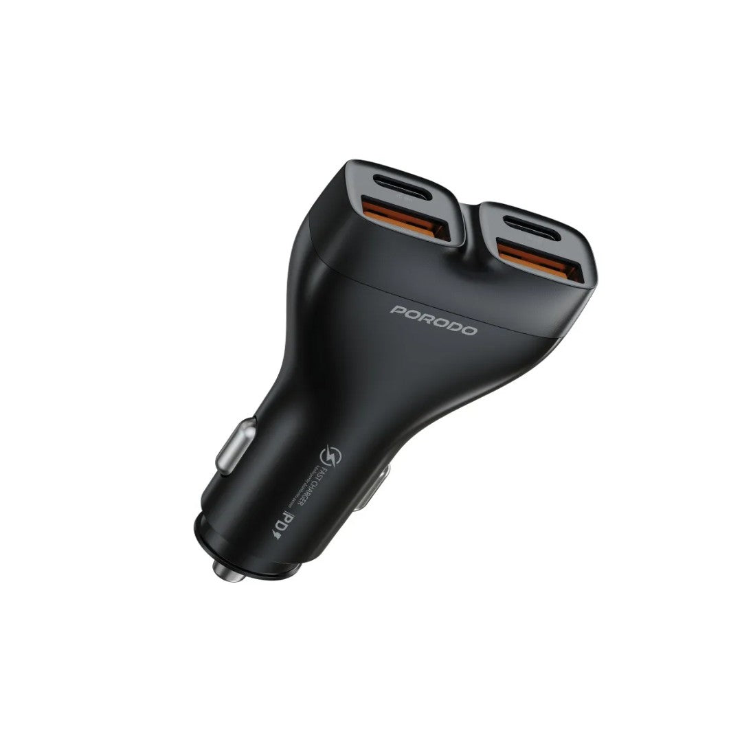 Porodo Dualpower 102W Car Charger with USB-C to USB-C Cable