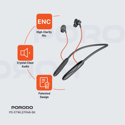 Porodo Echo Flex Magnetic Buds – Long Playtime with Hall-Switch Technology