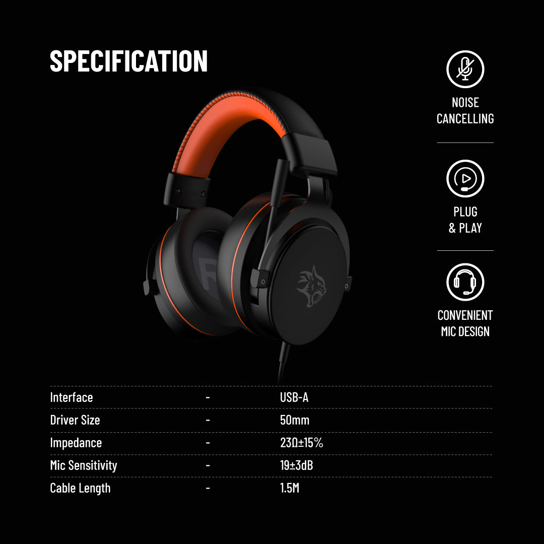 Porodo Gaming 7.1 Surround Headset | Soft Ear Pads &amp; Noise-Canceling Mic