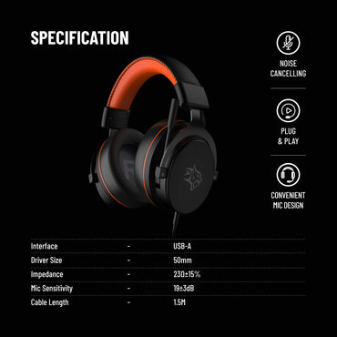 Porodo Gaming 7.1 Surround Headset | Soft Ear Pads &amp; Noise-Canceling Mic