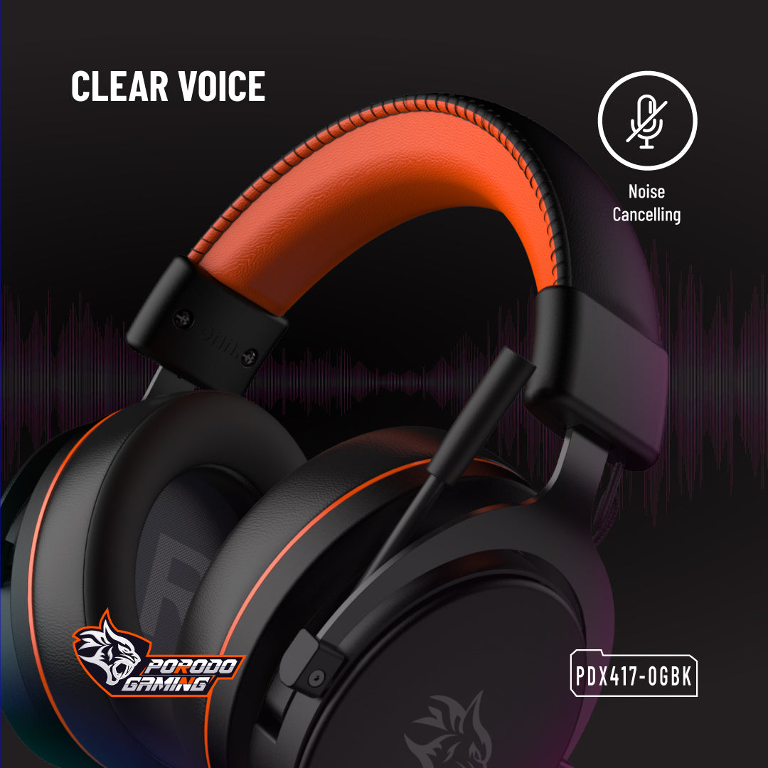Porodo Gaming 7.1 Surround Headset | Soft Ear Pads &amp; Noise-Canceling Mic