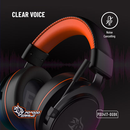 Porodo Gaming 7.1 Surround Headset | Soft Ear Pads &amp; Noise-Canceling Mic