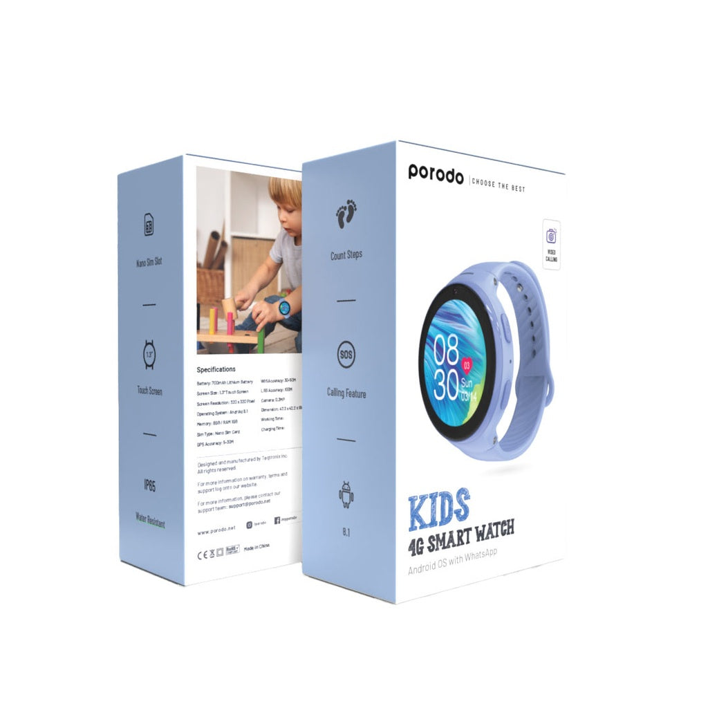 Porodo Kids 4G Smart Watch with WhatsApp – Safe, Smart &amp; Connected